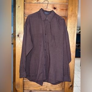 Men’s brown long sleeve dress shirt!